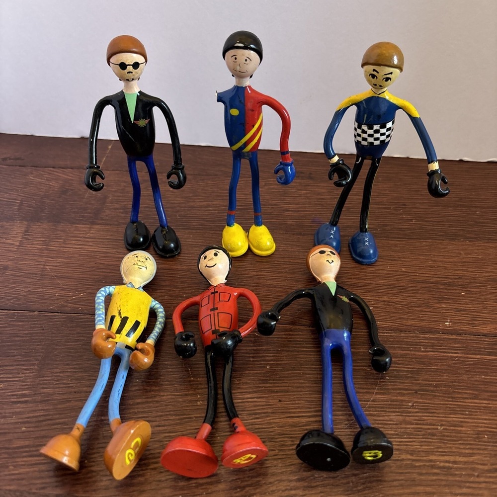 Vintage Lot of 6 Kid Galaxy Bendos Figures Chief Zippy And More